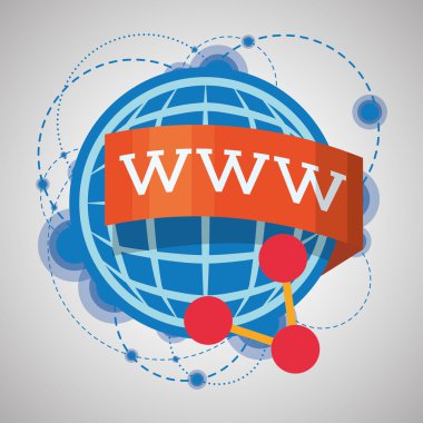 Internet tasarım. Online simgesi. Renkli resimde