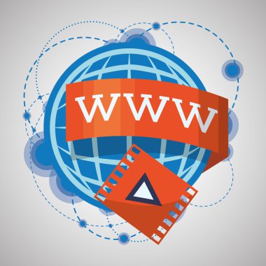 Internet tasarım. Online simgesi. Renkli resimde