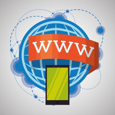 Internet tasarım. Online simgesi. Renkli resimde