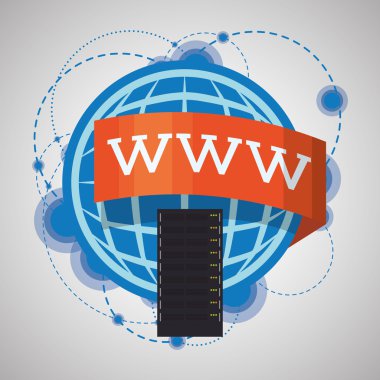 Internet tasarım. Online simgesi. Renkli resimde