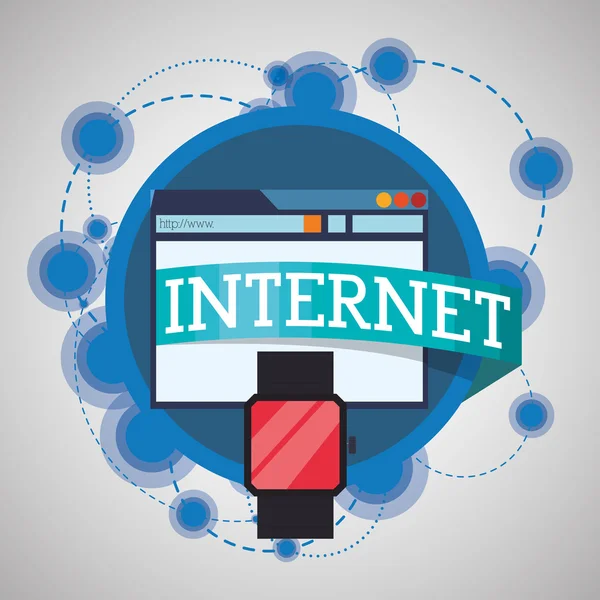 Diseño de Internet. Icono en línea. Colorida ilustración — Vector de stock