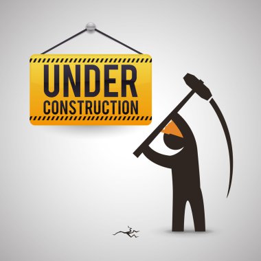 İnşaat tasarım altında. aracı simgesi. izole illüstrasyon