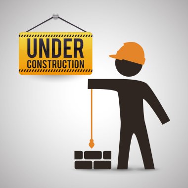 İnşaat tasarım altında. aracı simgesi. izole illüstrasyon