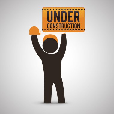 İnşaat tasarım altında. aracı simgesi. izole illüstrasyon