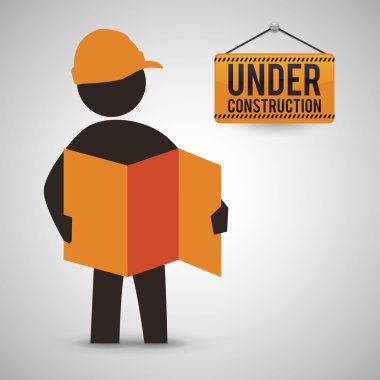 İnşaat tasarım altında. aracı simgesi. izole illüstrasyon