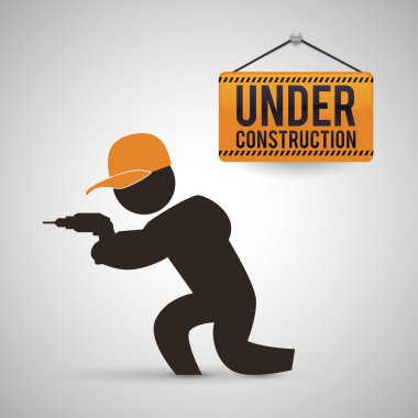 İnşaat tasarım altında. aracı simgesi. izole illüstrasyon