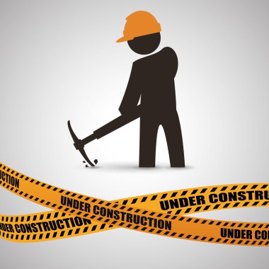 İnşaat tasarım altında. aracı simgesi. izole illüstrasyon