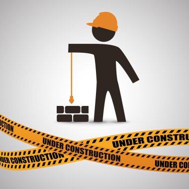 İnşaat tasarım altında. aracı simgesi. izole illüstrasyon