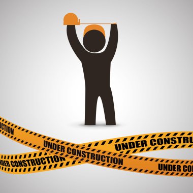 İnşaat tasarım altında. aracı simgesi. izole illüstrasyon