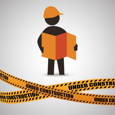 İnşaat tasarım altında. aracı simgesi. izole illüstrasyon