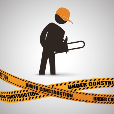 İnşaat tasarım altında. aracı simgesi. izole illüstrasyon