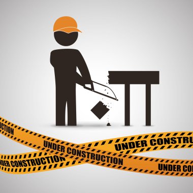 İnşaat tasarım altında. aracı simgesi. izole illüstrasyon