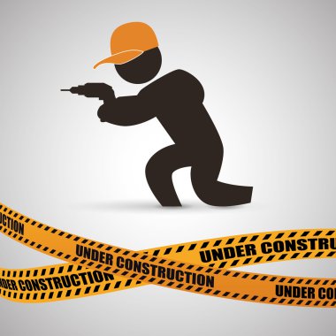 İnşaat tasarım altında. aracı simgesi. izole illüstrasyon