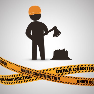 İnşaat tasarım altında. aracı simgesi. izole illüstrasyon