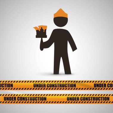 İnşaat tasarım altında. aracı simgesi. izole illüstrasyon