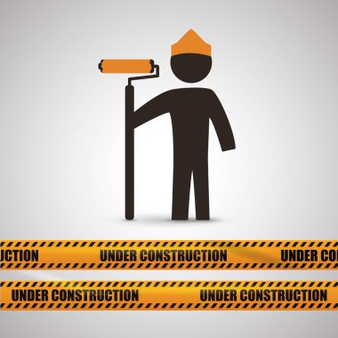 İnşaat tasarım altında. aracı simgesi. izole illüstrasyon