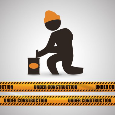 İnşaat tasarım altında. aracı simgesi. izole illüstrasyon