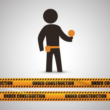 İnşaat tasarım altında. aracı simgesi. izole illüstrasyon