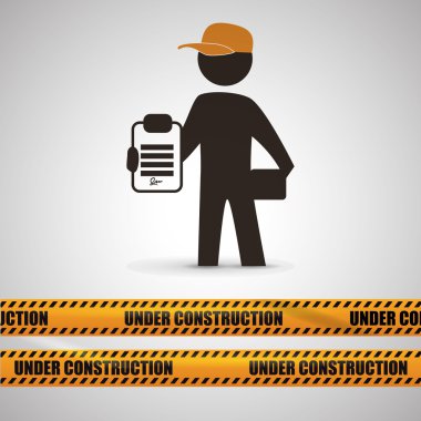 İnşaat tasarım altında. aracı simgesi. izole illüstrasyon