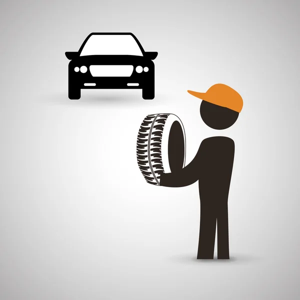 Diseño de reparación. icono de auto. ilustración aislada — Vector de stock