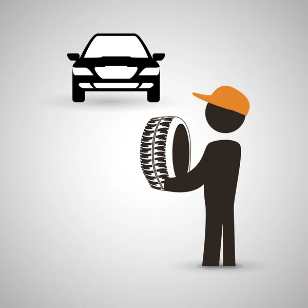 Diseño de reparación. icono de auto. ilustración aislada — Vector de stock