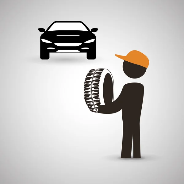 Reparatie ontwerp. het pictogram van de auto. geïsoleerde illustratie — Stockvector