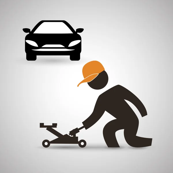 Diseño de reparación. icono de auto. ilustración aislada — Vector de stock