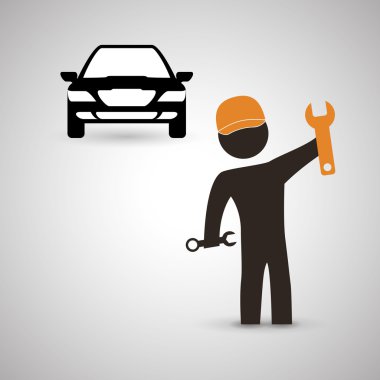 Tasarım onarın. otomatik simgesi. izole illüstrasyon