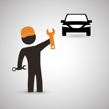 Tasarım onarın. otomatik simgesi. izole illüstrasyon
