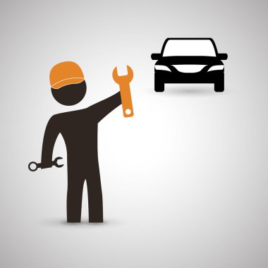 Tasarım onarın. otomatik simgesi. izole illüstrasyon