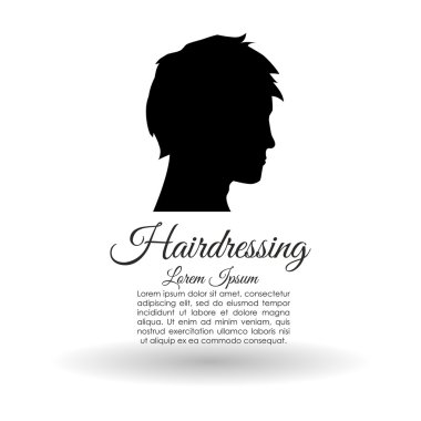 Saç salon tasarım. Kuaförlük simgesi. , vektör siluet stil