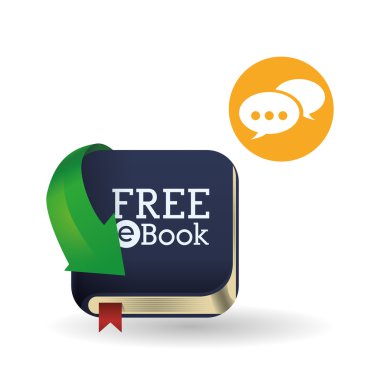 eKitap tasarımı. okuma simgesi. Beyaz arka plan, vektör çizim