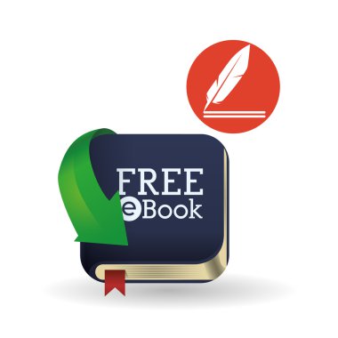 eKitap tasarımı. okuma simgesi. Beyaz arka plan, vektör çizim