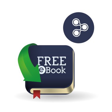 eKitap tasarımı. okuma simgesi. Beyaz arka plan, vektör çizim