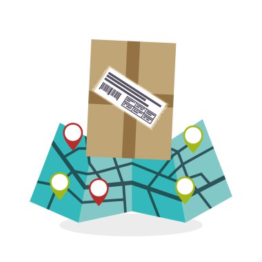 Teslim tasarım. Nakliye simgesi. Beyaz arka plan