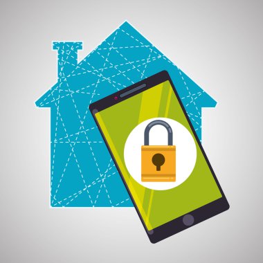 Akıllı ev tasarım. ev simgesini. Beyaz arka plan