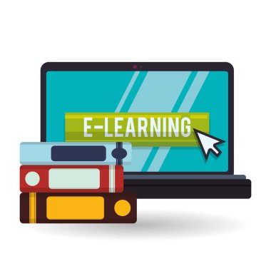E-öğrenme tasarım. Eğitim simgesi. İzole illüstrasyon