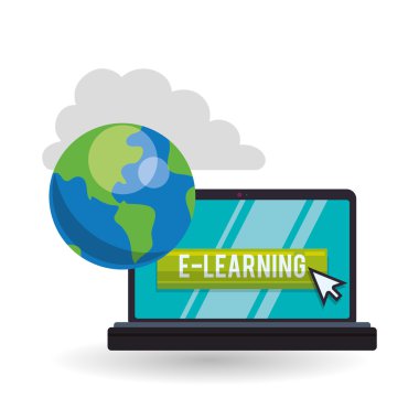 E-öğrenme tasarım. Eğitim simgesi. İzole illüstrasyon