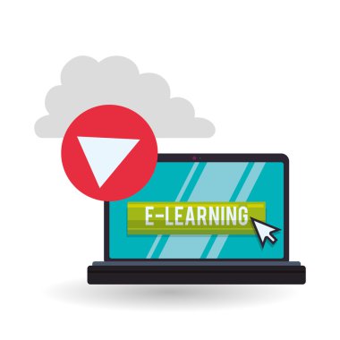 E-öğrenme tasarım. Eğitim simgesi. İzole illüstrasyon