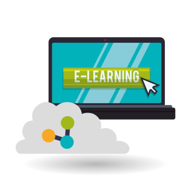 E-öğrenme tasarım. Eğitim simgesi. İzole illüstrasyon