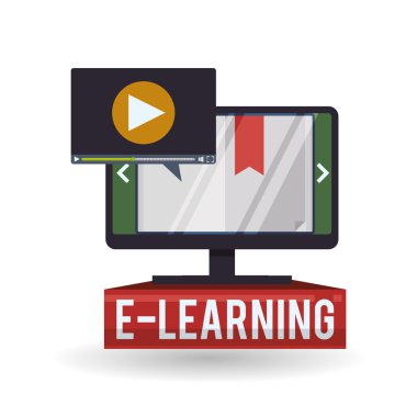 E-öğrenme tasarım. Eğitim simgesi. İzole illüstrasyon