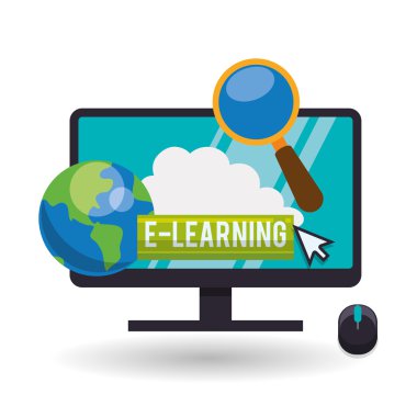 E-öğrenme tasarım. Eğitim simgesi. İzole illüstrasyon