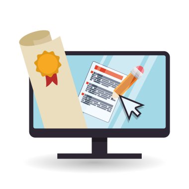 E-öğrenme tasarım. Eğitim simgesi. İzole illüstrasyon