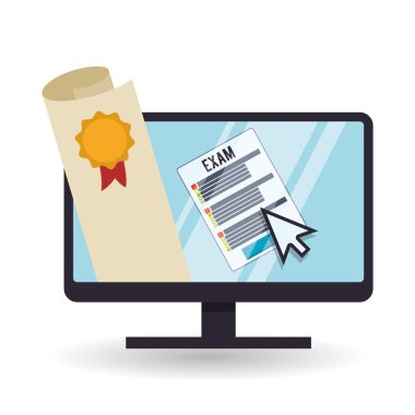 E-öğrenme tasarım. Eğitim simgesi. İzole illüstrasyon