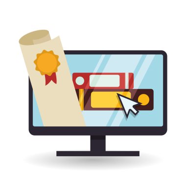 E-öğrenme tasarım. Eğitim simgesi. İzole illüstrasyon