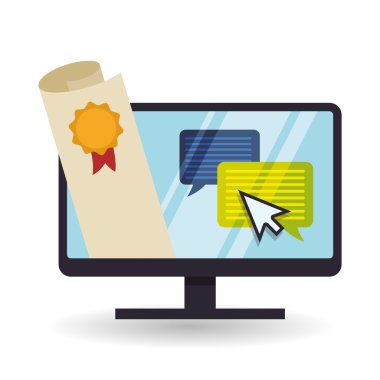 E-öğrenme tasarım. Eğitim simgesi. İzole illüstrasyon