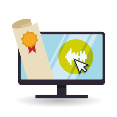 E-öğrenme tasarım. Eğitim simgesi. İzole illüstrasyon