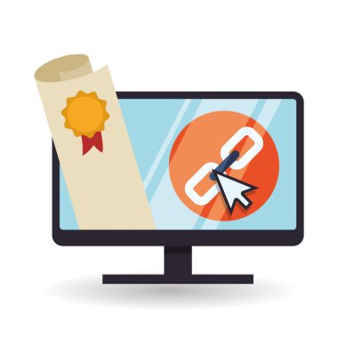 E-öğrenme tasarım. Eğitim simgesi. İzole illüstrasyon