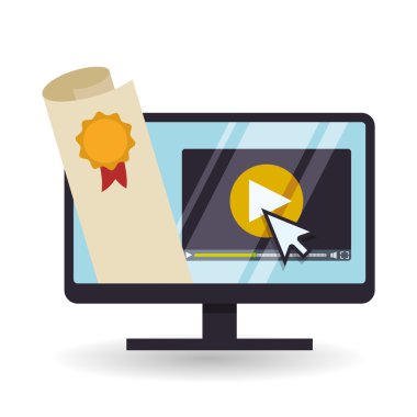 E-öğrenme tasarım. Eğitim simgesi. İzole illüstrasyon