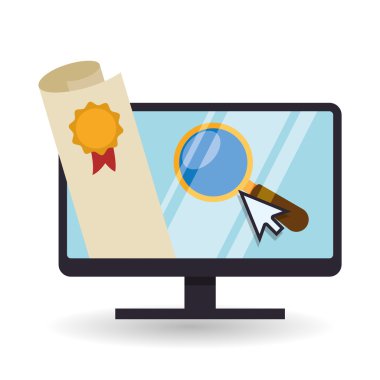 E-öğrenme tasarım. Eğitim simgesi. İzole illüstrasyon